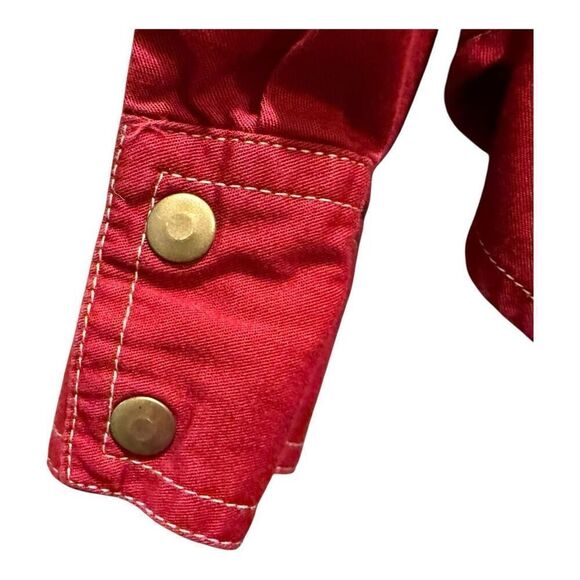 Vintage i.e. Relaxed Rust Red Button Up Top Size L Western Cowgirl - Picture 6 of 13